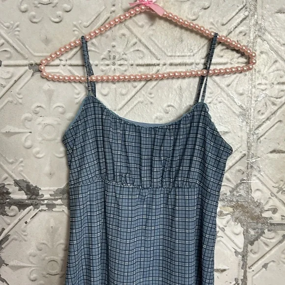Aeropostale blue plaid babydoll tank dress - Picture 2 of 6